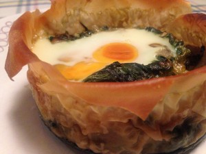 Quiche, ei, spinazie