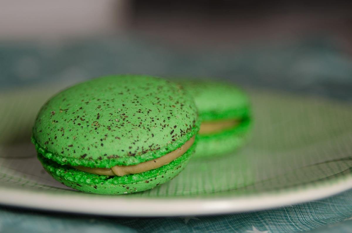 macaron van groene thee